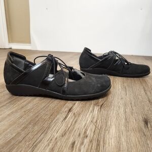 Naot Women's Timu Black Suede Flat Sneakers in Size 41(US 10-10.5)